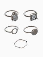 Набор колец «Новый стиль. Кристалл», 5 шт. размер МИКС, белый в серебре - фото 68180496