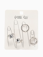 Набор колец «Новый стиль. Кристалл», 5 шт. размер МИКС, белый в серебре - фото 68180498