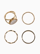 Набор колец «Новый стиль. Линии», 3 шт. размер МИКС, белый в золоте - фото 68180512