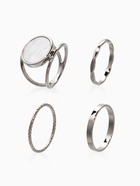 Набор колец «Новый стиль. Линии», 3 шт. размер МИКС, белый в серебре - фото 68180515