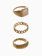 Набор колец «Новый стиль. Цепь», 3 шт. размер МИКС, белый в золоте - фото 68180521