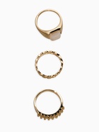 Набор колец «Новый стиль. Цепь», 3 шт. размер МИКС, белый в золоте - фото 68180522