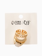 Набор колец «Новый стиль. Цепь», 3 шт. размер МИКС, белый в золоте - фото 68761221