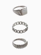 Набор колец «Новый стиль. Цепь», 3 шт. размер МИКС, белый в серебре - фото 68180526