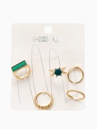 Набор колец «Новый стиль. Малахит», 5 шт. размер МИКС, цвет изумрудный в золоте - Фото 6