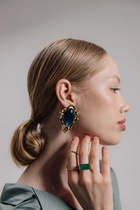 Набор колец «Новый стиль. Малахит», 5 шт. размер МИКС, цвет изумрудный в золоте - Фото 7