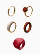 Набор колец «Новый стиль. Овал с деревом», 5 шт. размер МИКС, красно-белый в золоте - фото 68180535