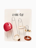 Набор колец «Новый стиль. Овал с деревом», 5 шт. размер МИКС, красно-белый в золоте - фото 68761223