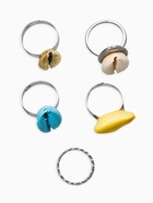 Набор колец 5 шт "Новый стиль" ракушки, размер МИКС, цветные в  серебре - Фото 3