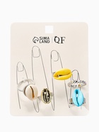 Набор колец «Новый стиль. Ракушки», 5 шт. размер МИКС, цветные в серебре - Фото 6