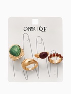 Набор колец «Новый стиль. Винтаж», 4 шт. размер МИКС, зелено-коричневый в золоте - фото 68180553