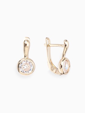 Серьги детские «Выбражулька. Как у мамы», стразик, белые в золоте