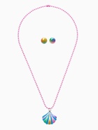 Набор детских украшений «Выбражулька. Ракушка», 2 предмета: кулон, пусеты, разноцветный - фото 68180583