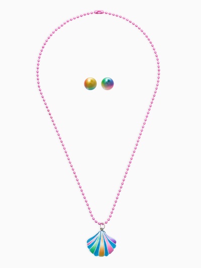 Набор детских украшений «Выбражулька. Ракушка», 2 предмета: кулон, пусеты, разноцветный