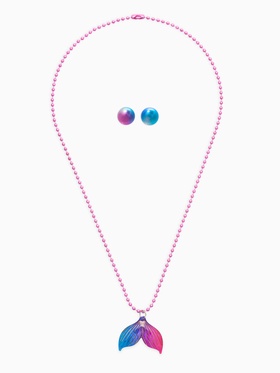 Набор детских украшений «Выбражулька. Хвост русалки», 2 предмета: кулон, пусеты, разноцветный