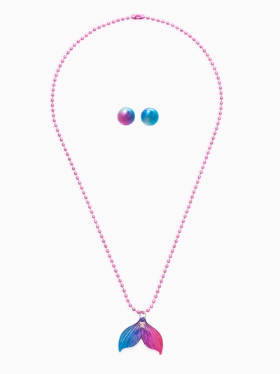 Набор детских украшений «Выбражулька. Хвост русалки», 2 предмета: кулон, пусеты, разноцветный