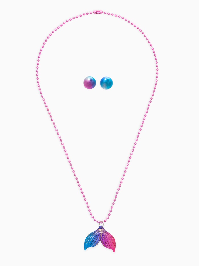 Набор детских украшений «Выбражулька. Хвост русалки», 2 предмета: кулон, пусеты, разноцветный