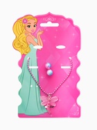 Набор детских украшений «Выбражулька. Стрекоза», 2 предмета: кулон, пусеты, розовый - фото 68180602