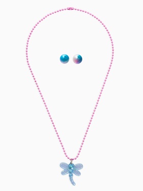 Набор детских украшений «Выбражулька. Стрекоза», 2 предмета: кулон, пусеты, голубой