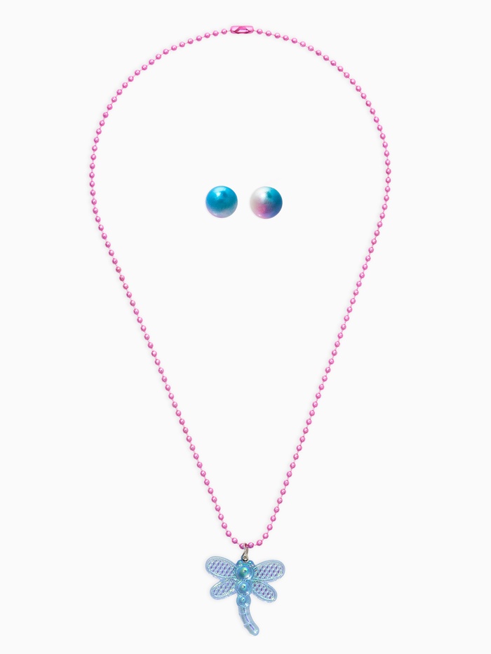 Набор детских украшений «Выбражулька. Стрекоза», 2 предмета: кулон, пусеты, голубой