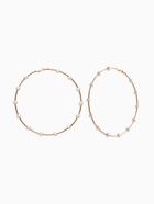 Серьги-кольца «Жемчуг», d=10 см, №6, белые в золоте - фото 68180610