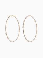 Серьги-кольца «Жемчуг», d=10 см, №6, белые в золоте - фото 68180611