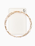 Серьги-кольца «Жемчуг», d=10 см, №6, белые в золоте - фото 68180612