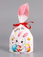 Пакет полиэтиленовый подарочный с ушками «Зайчата», 13?23±1 см (комплект 50 шт) - фото 68180638