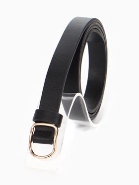 Ремень женский, 1.8×105 см, золотистая пряжка, чёрный
