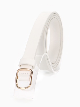 Ремень женский, 1.8×105 см, золотистая пряжка, белый