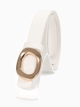 Ремень женский, золотистая пряжка, 2.3×106 см, белый