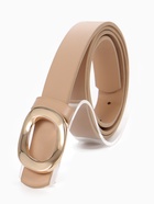 Ремень женский, золотистая пряжка, один прокол, 2.3×105 см, бежевый - фото 809458708