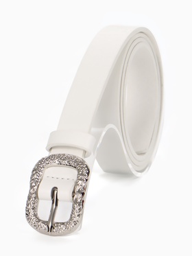 Ремень женский, металлическая пряжка, 2.3×105 см, белый