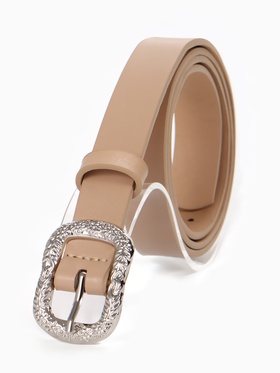 Ремень женский, металлическая пряжка, 2.3×105 см, бежевый