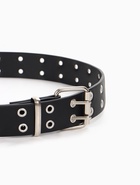 Ремень женский, 3.5×105 см, с люверсами, пряжка металл, чёрный - Фото 3