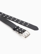 Ремень женский, 3.5×105 см, с люверсами, пряжка металл, чёрный - Фото 7