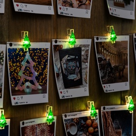 {{photo.Alt || photo.Description || 'УЦЕНКА Гирлянда «Нить» 2 м, роса, с насадками «Прищепки-ёлочки», IP20, серебристая нить, 20 LED, от батареек ААх2, свечение тёплое белое'}}