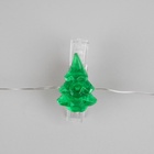 УЦЕНКА Гирлянда «Нить» 2 м, роса, с насадками «Прищепки-ёлочки», IP20, серебристая нить, 20 LED, от батареек ААх2, свечение тёплое белое - Фото 5