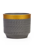 УЦЕНКА Горшок цветочный «Брюссель» серый золото цилиндр №3, 2.6 л 10984818
