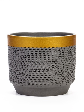 {{photo.Alt || photo.Description || 'УЦЕНКА Горшок цветочный «Брюссель» серый золото цилиндр №3, 2.6 л'}}