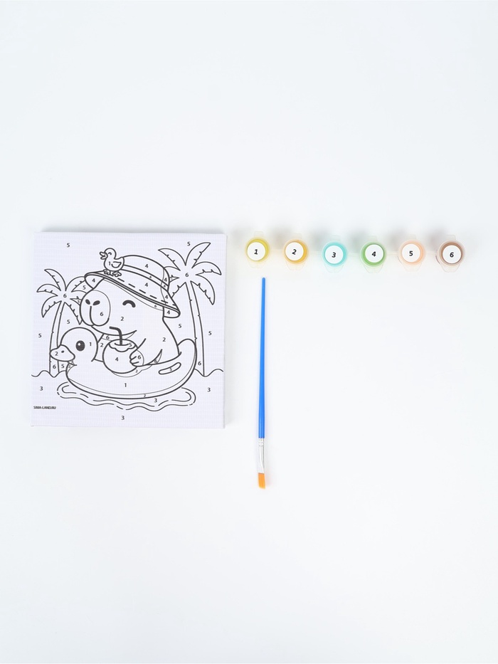 Картина по номерам «Гармония капибары», 15×15 см