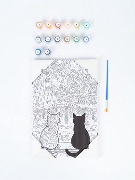 Картина по номерам «Два кота», 20×30 см