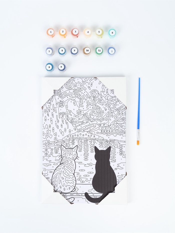 Картина по номерам «Два кота», 20×30 см