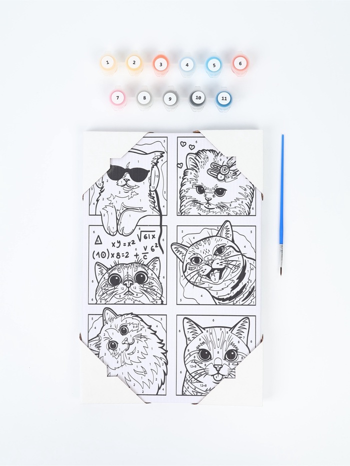 Картина по номерам «Смешные котики», 20×30 см