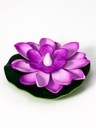 Садовый светильник для водоёмов «Лотос», 10×13×15 см, на батарейке, фиолетовый - фото 809458849