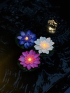 Садовый светильник для водоёмов «Лотос», 10×13×15 см, на батарейке, фиолетовый - Фото 8