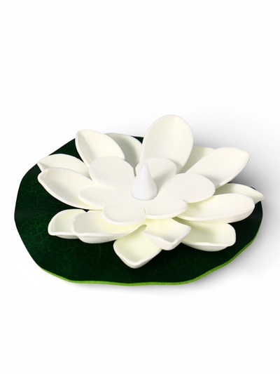 Садовый светильник для водоёмов «Лотос», 10×13×15 см, на батарейке, белый