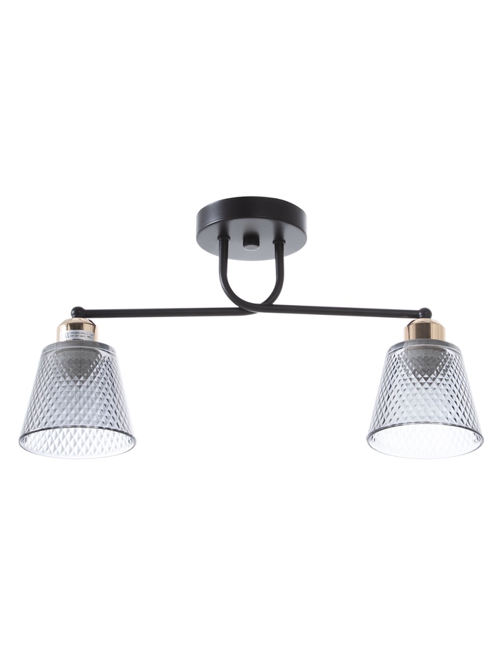 Люстра 12197/2, 2хE27, 40Вт, чёрный/серый