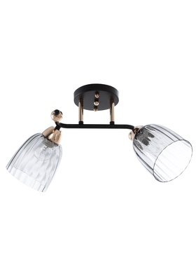 Люстра 12229/2, 2хE27, 60Вт, чёрный/золото