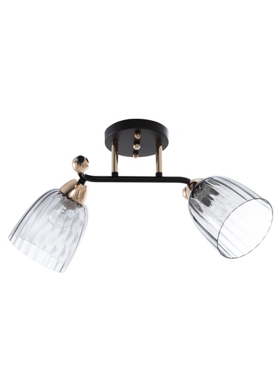 Люстра 12229/2, 2хE27, 60 Вт, чёрный/золото